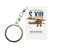 Thumbnail for SPAD S.XIII C.1 design on white designed key chain, double-side print