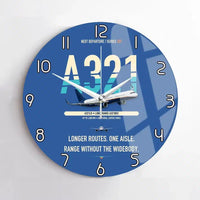 Thumbnail for Airbus A321LR design on blue no frame wall clock