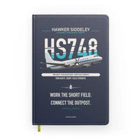 Thumbnail for Hawker Siddeley HS 748 Series 2A design on navy blue notebook