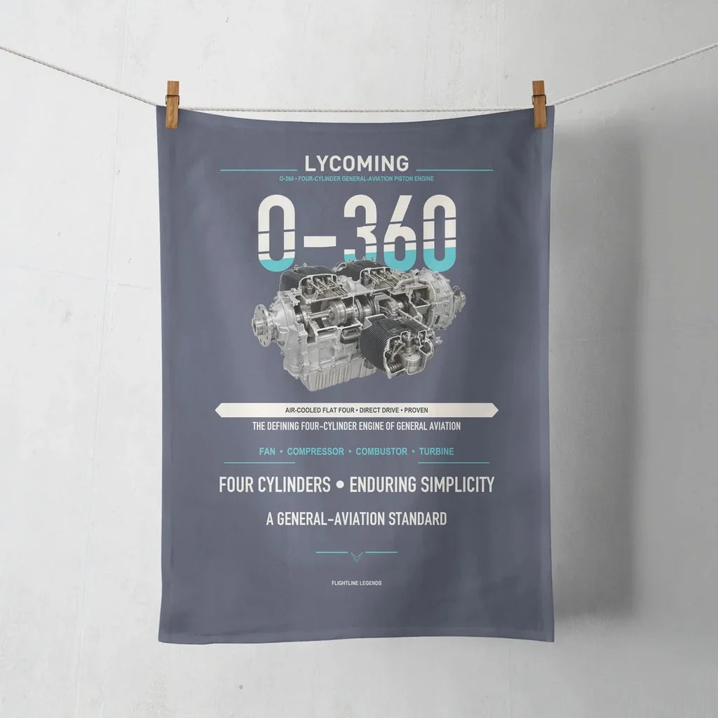 O-360 design on navy blue towel