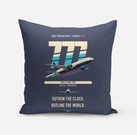 Thumbnail for Boeing 777-200LR design on navy blue pillow