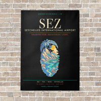 Thumbnail for Seychelles International Airport SEZ - Canvas Framed - Black