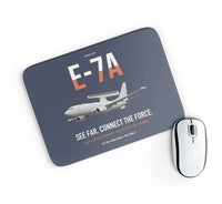 Thumbnail for E-7A Wedgetail design on navy blue rectangle mouse pad