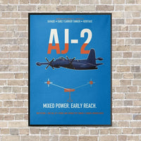 Thumbnail for AJ-2 Savage Tanker vertical canvas print - framed - turquoise background