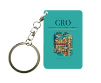 Thumbnail for Girona–Costa Brava Airport (GRO) design on turquoise key chain