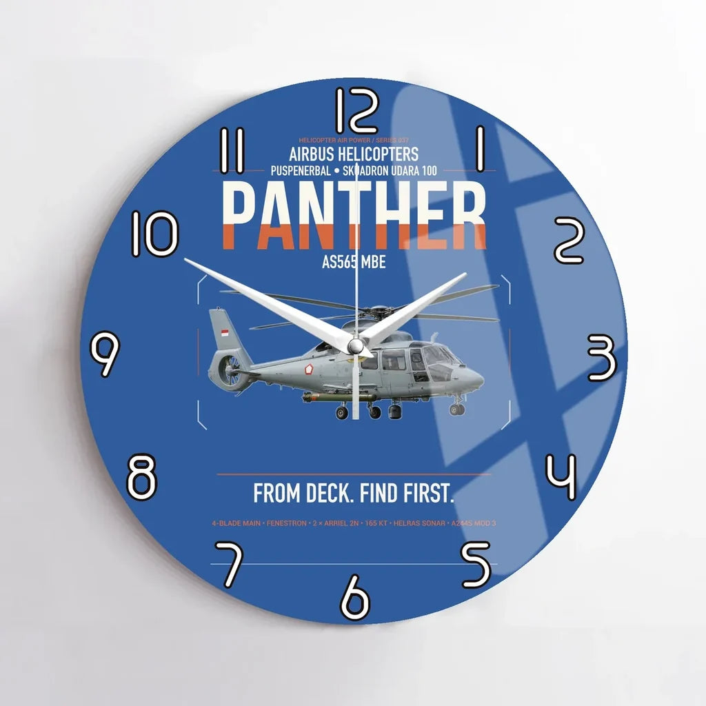 Airbus Helicopters AS565 MBe Panther design on blue no frame wall clock