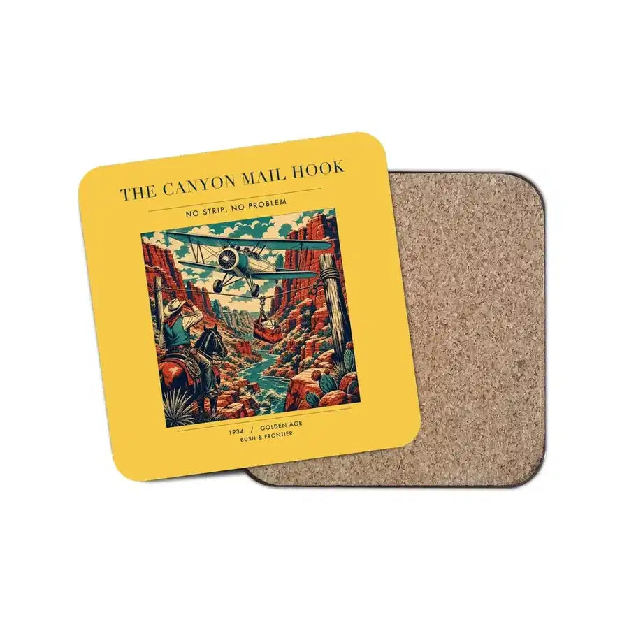 The Canyon Mail Hook - Designed Coasters design on yellow 1-piece