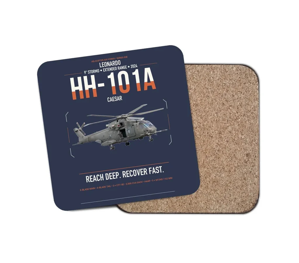 Leonardo HH-101A Caesar design on navy blue 1 piece coaster