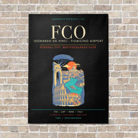 Thumbnail for Rome Leonardo da Vinci Fiumicino Airport FCO - Canvas Framed - Black