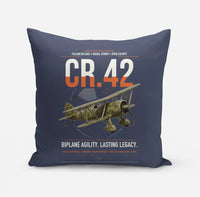 Thumbnail for Fiat CR.42 Falco design on navy blue pillow