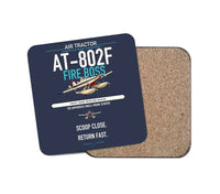 Thumbnail for Air Tractor AT-802F Fire Boss design on navy blue 1 piece coaster