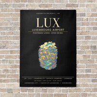 Thumbnail for Luxembourg Airport LUX - Canvas Framed - Black