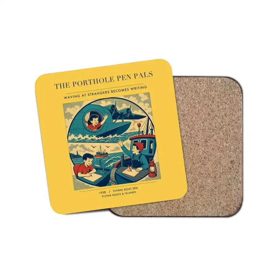 The Porthole Pen Pals - Designed Coasters design on yellow 1-piece