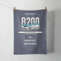 Thumbnail for Beechcraft King Air B200 design on navy blue towel