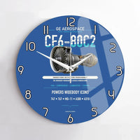 Thumbnail for CF6-80C2 design on blue no frame wall clock