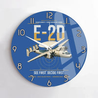 Thumbnail for E-2D Advanced Hawkeye design on blue no frame wall clock