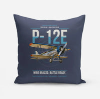 Thumbnail for Boeing P-12E design on navy blue pillow