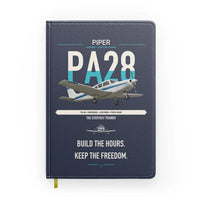 Thumbnail for Piper PA-28 Cherokee design on navy blue notebook