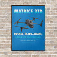 Thumbnail for DJI Matrice 3TD vertical canvas print - framed - turquoise background