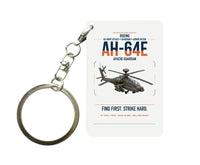 Thumbnail for Boeing AH-64E Apache Guardian design on white designed key chain, double-side print