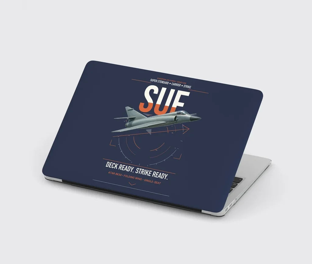 Dassault Super Étendard design on navy blue MacBook case