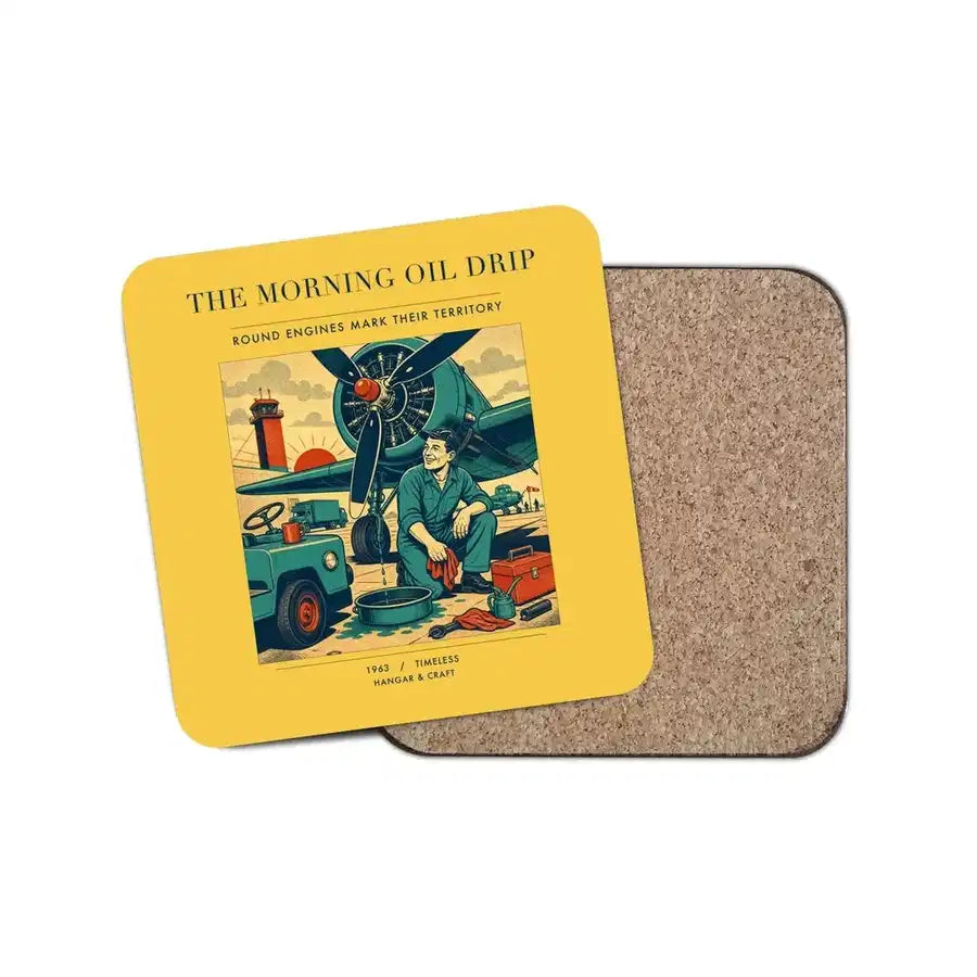 The Morning Oil Drip - Designed Coasters design on yellow 1-piece