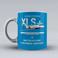 Thumbnail for Cessna Citation XLSPlus design on turquoise ceramic mug, double-side print