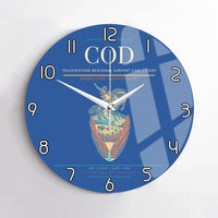 Thumbnail for Yellowstone Regional Airport (COD) design on blue no frame wall clock