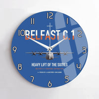 Thumbnail for Short Belfast C.1 design on blue no frame wall clock