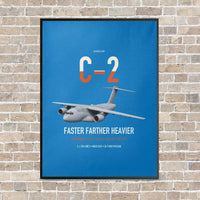 Thumbnail for Kawasaki C-2 vertical canvas print - framed - turquoise background