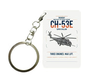 Thumbnail for Sikorsky CH-53E Super Stallion design on white designed key chain, double-side print