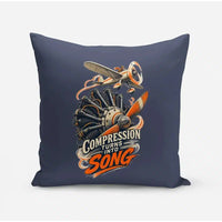 Thumbnail for Compression Turns Into Song design on navy blue pillow