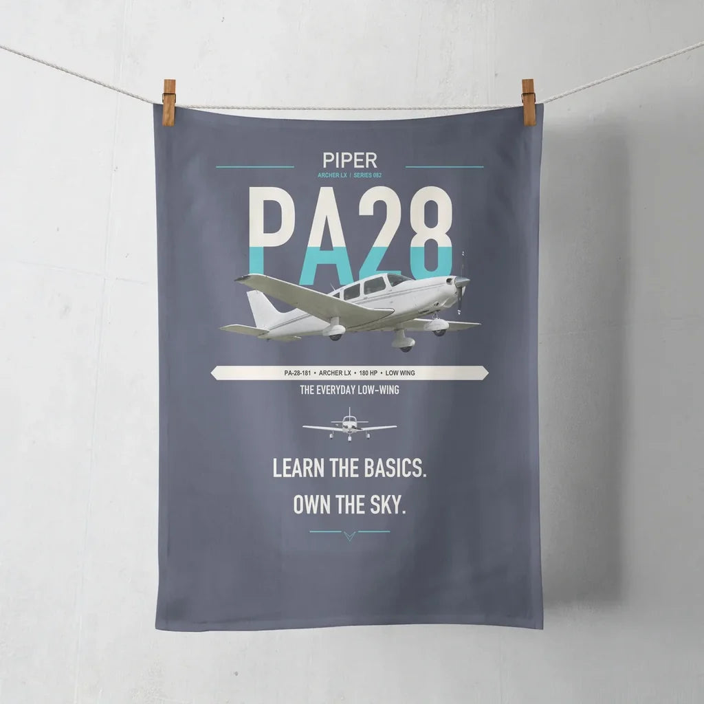 Piper PA-28-181 Archer LX design on navy blue towel