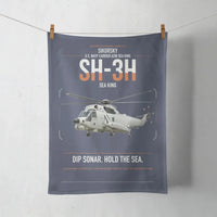 Thumbnail for Sikorsky SH-3H Sea King design on navy blue towel
