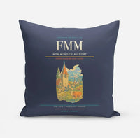 Thumbnail for Memmingen Airport (FMM) design on navy blue pillow