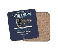 Thumbnail for TRENT XWB-97 design on navy blue 1 piece coaster