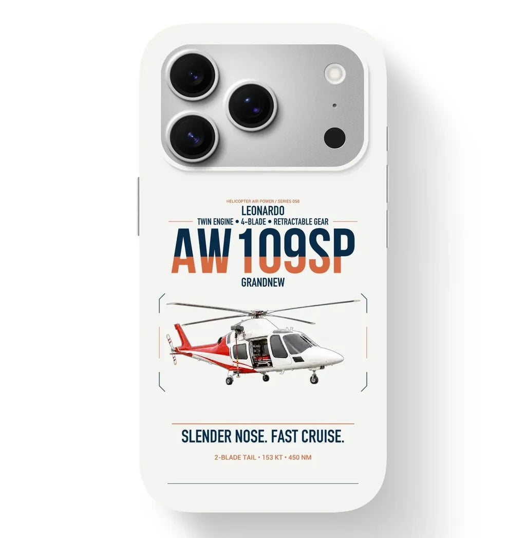 Leonardo AW109SP GrandNew design on white magsafe iphone case, for iPhone 17 Pro