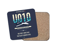 Thumbnail for Airbus U010 Aliaca Fixed-wing design on navy blue 1 piece coaster