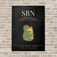 Thumbnail for South Bend International Airport SBN - Canvas Framed - Black