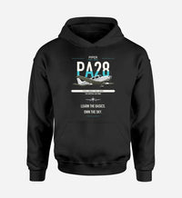 Thumbnail for Piper PA-28-181 Archer LX design on black double-side hoodie, single-side print