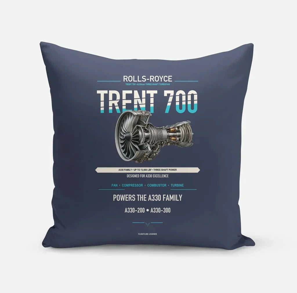 TRENT 700 design on navy blue pillow
