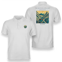 Thumbnail for VINTAGE G4518 - The Mountain Supply Hop - Double-Side Polo T-Shirt design on white