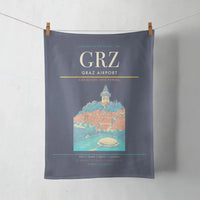 Thumbnail for Graz Airport (GRZ) design on navy blue towel