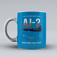 Thumbnail for AJ-2 Savage Tanker design on turquoise ceramic mug, double-side print