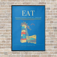 Thumbnail for Pangborn Memorial Airport EAT — Wenatchee vertical canvas print - framed - turquoise background