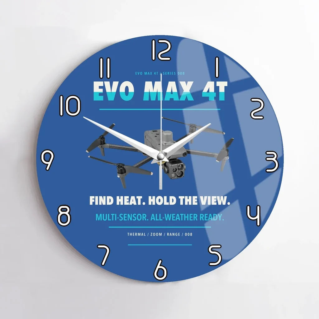 Autel EVO Max 4T design on blue no frame wall clock
