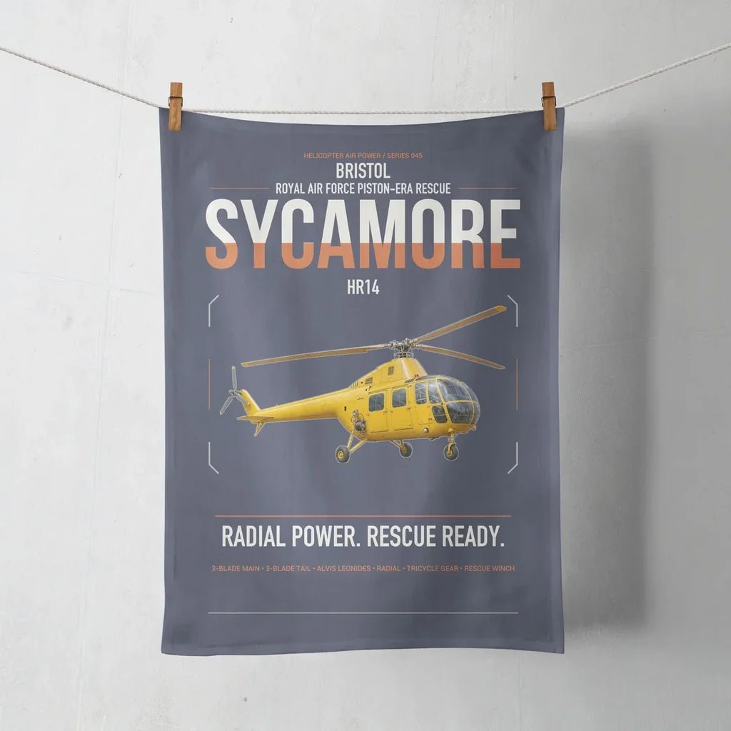 Bristol Sycamore HR14 design on navy blue towel