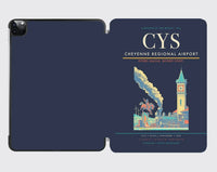 Thumbnail for Cheyenne Regional Airport (CYS) design on navy blue ipad tablet case