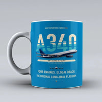 Thumbnail for A340-300 Mug design on turquoise airbus
