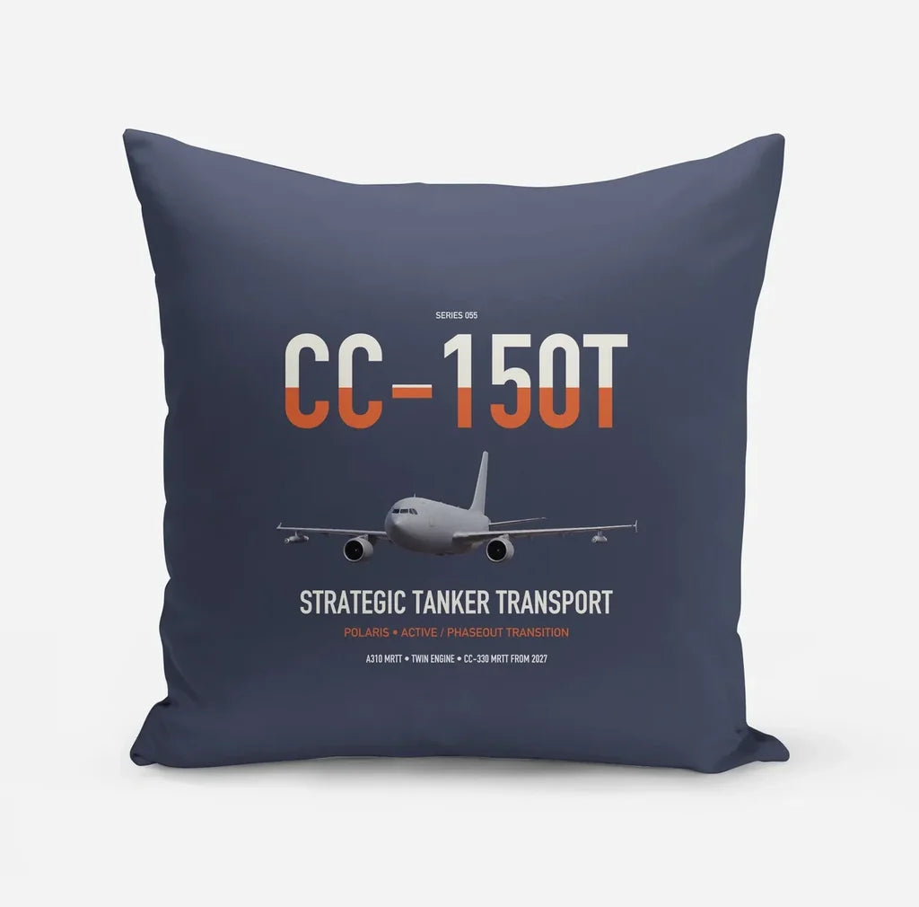Airbus CC-150T Polaris design on navy blue pillow